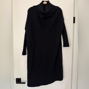 SHEIN Black Cowl Neck Sweater Dress